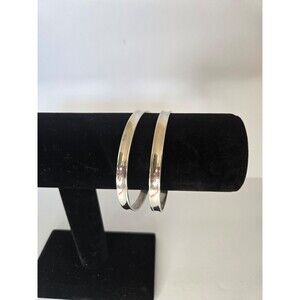 Silver Tone Bangle Bracelet Set of 2